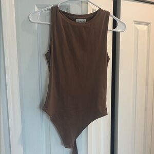 Aritzia Babaton Brown Sleeveless One-Piece Bodysuit